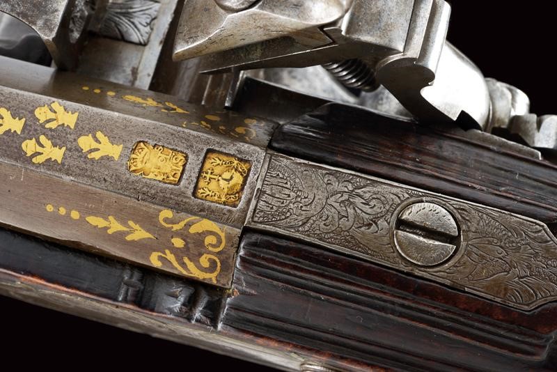 Il Matassa, Bel fucile da caccia a pietra focaia, Anghiari, lunghezza 141 cm, Prima metà del XVII...