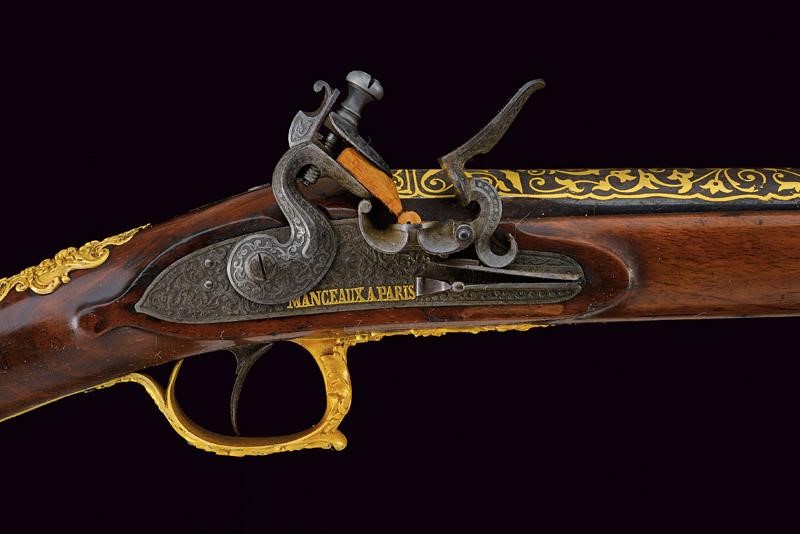 Manceaux, Fucile a pietra focaia di lusso, Parigi, circa 1850