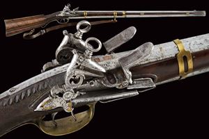  - A rare and interesting over and under barreled miquelet lock gun by Matteo Car