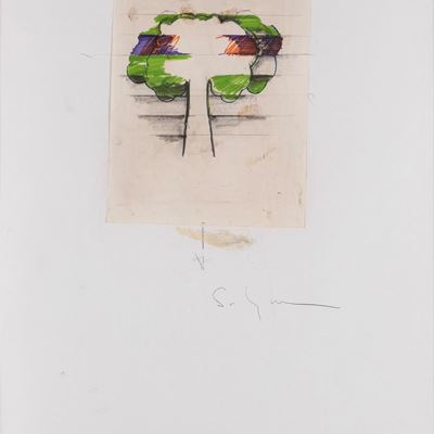 Senza titolo, tecnica mista e collage su carta