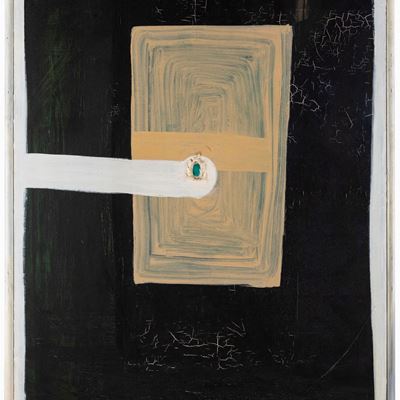 Bianco-Nero, olio e collage su tela
