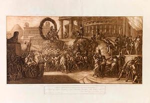 Luigi Ademollo   - Ingresso trionfante d'Alessandro in Babilonia - Pompa funebre che da Babilonia  passando pel  deserto d'Arabia trasporta in Alessandria  il  cadavere di Alessandro Magno