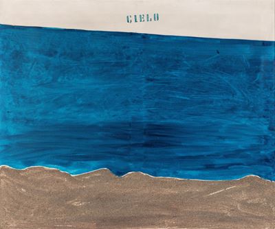Cielo - acrilico e sabbia su tela