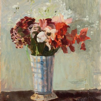 Vaso di fiori, olio su tavola, 1953