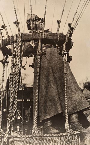 Red Army Man in hot air balloon
