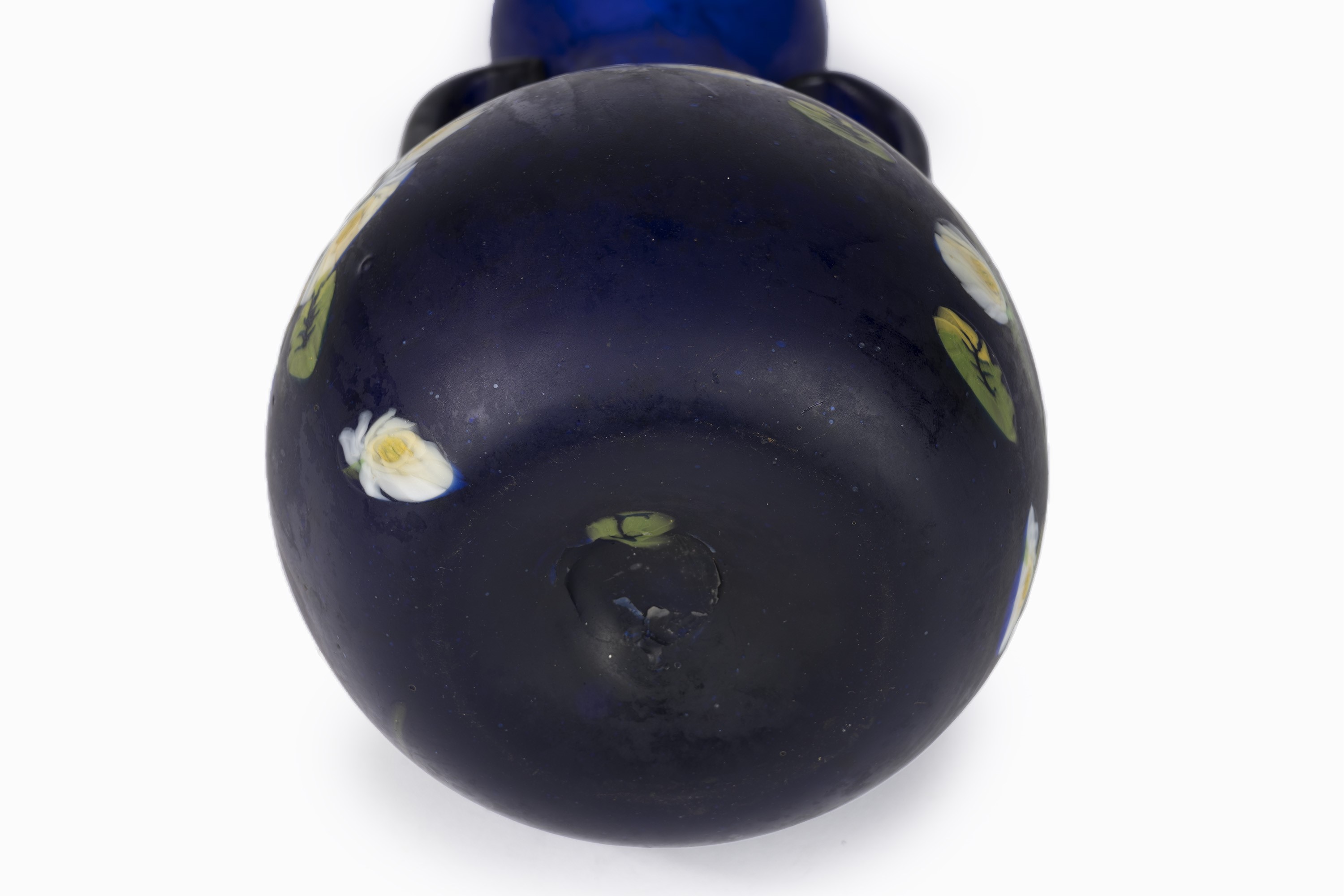 Vaso in Pasta di Vetro Blu con Inclusione di Murrine, Fratelli Toso, Inizi Secolo XX