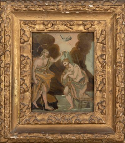 Dipinto Sottovetro Raffigurante Battesimo di Cristo
