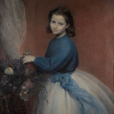 Ritratto di Bambina con Mazzo di Fiori