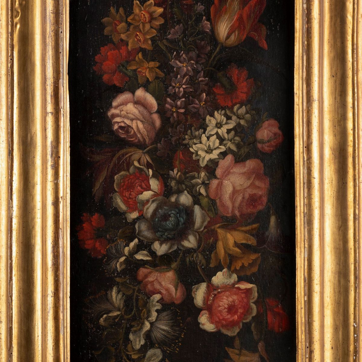 Scuola Napoletana, Secolo XVIII - Coppia di Dipinti Raffiguranti Vasi con Fiori