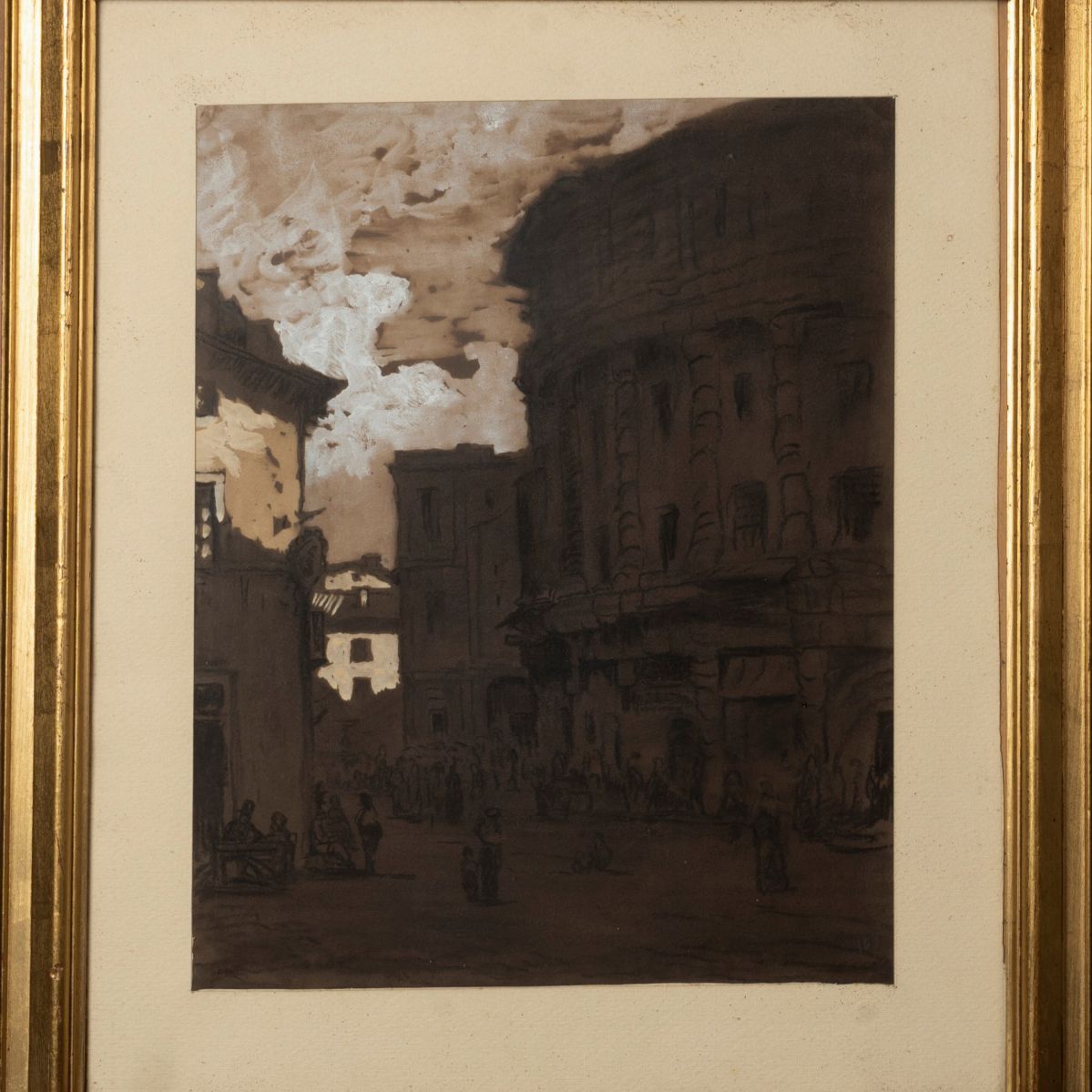 Scuola Romana Fine del XIX Secolo - Roma, Veduta del Teatro di Marcello