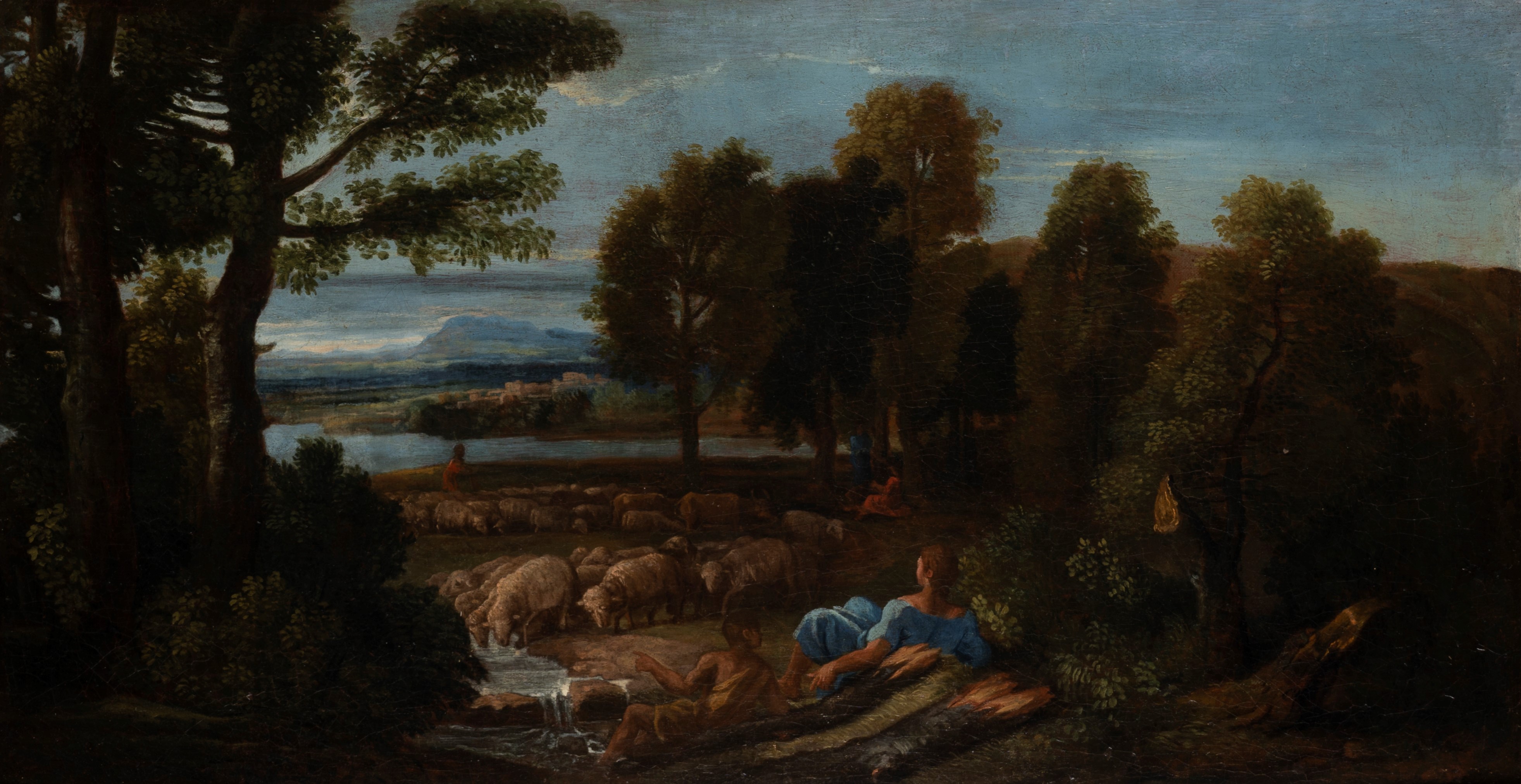 Scuola Romana, Secolo XVIII - Paesaggio con Pastori