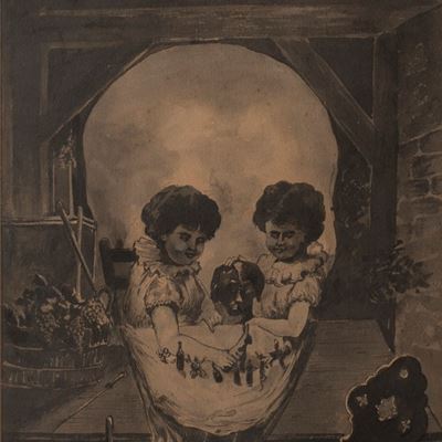 Bimbe con Cagnolino e Giocattoli (memento Mori)