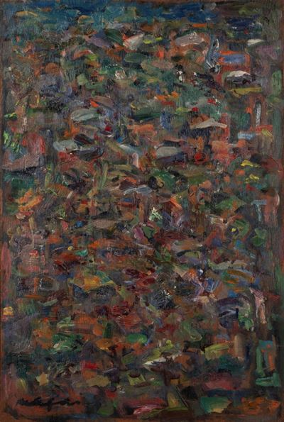 Tetti, olio su tavola, 1959