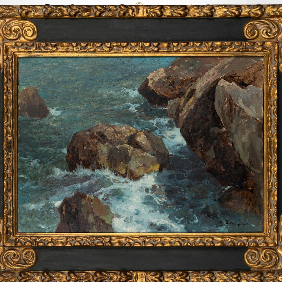 Felice Giordano - Scogliera a Capri