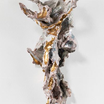 Crocifisso, ceramica colorata e riflessata, 1955-56