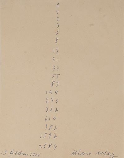 Numeri, inchiostro blu su carta, 1976