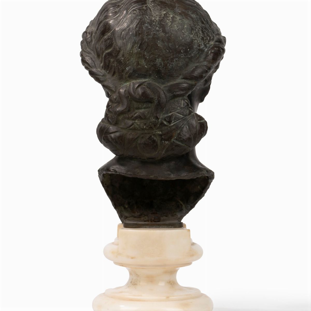 Testa di Atena in Bronzo su Base in Marmo, Secolo XX