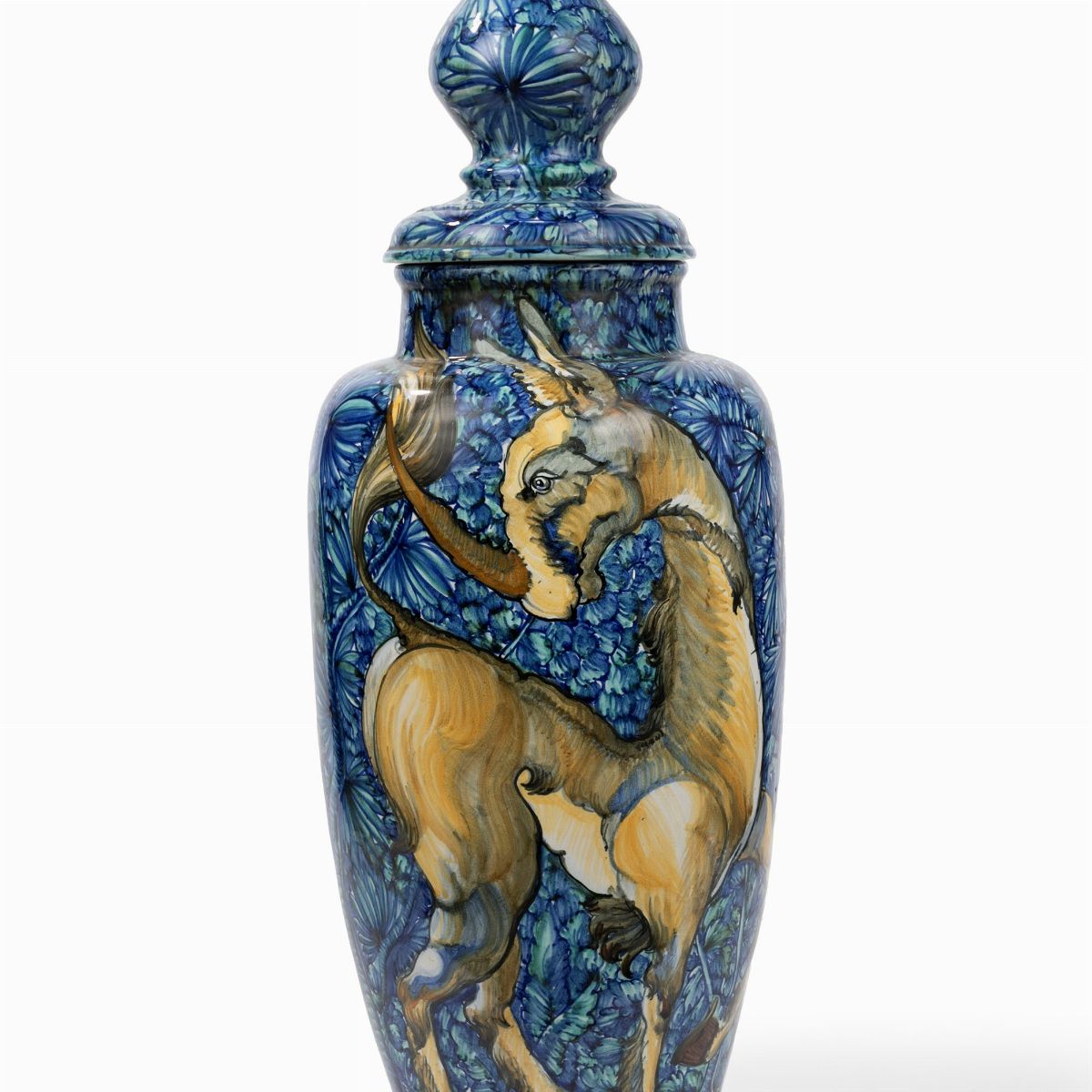 Ferruccio Mengaroni - Vaso in Maiolica Dipinta Decorato con Soggetti Zoomorfi, Inizi Secolo XX
