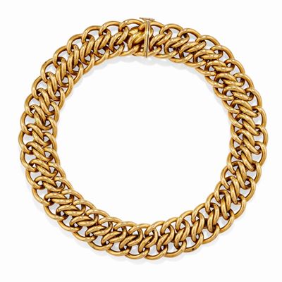 Collana a maglie intrecciate in oro giallo 18k