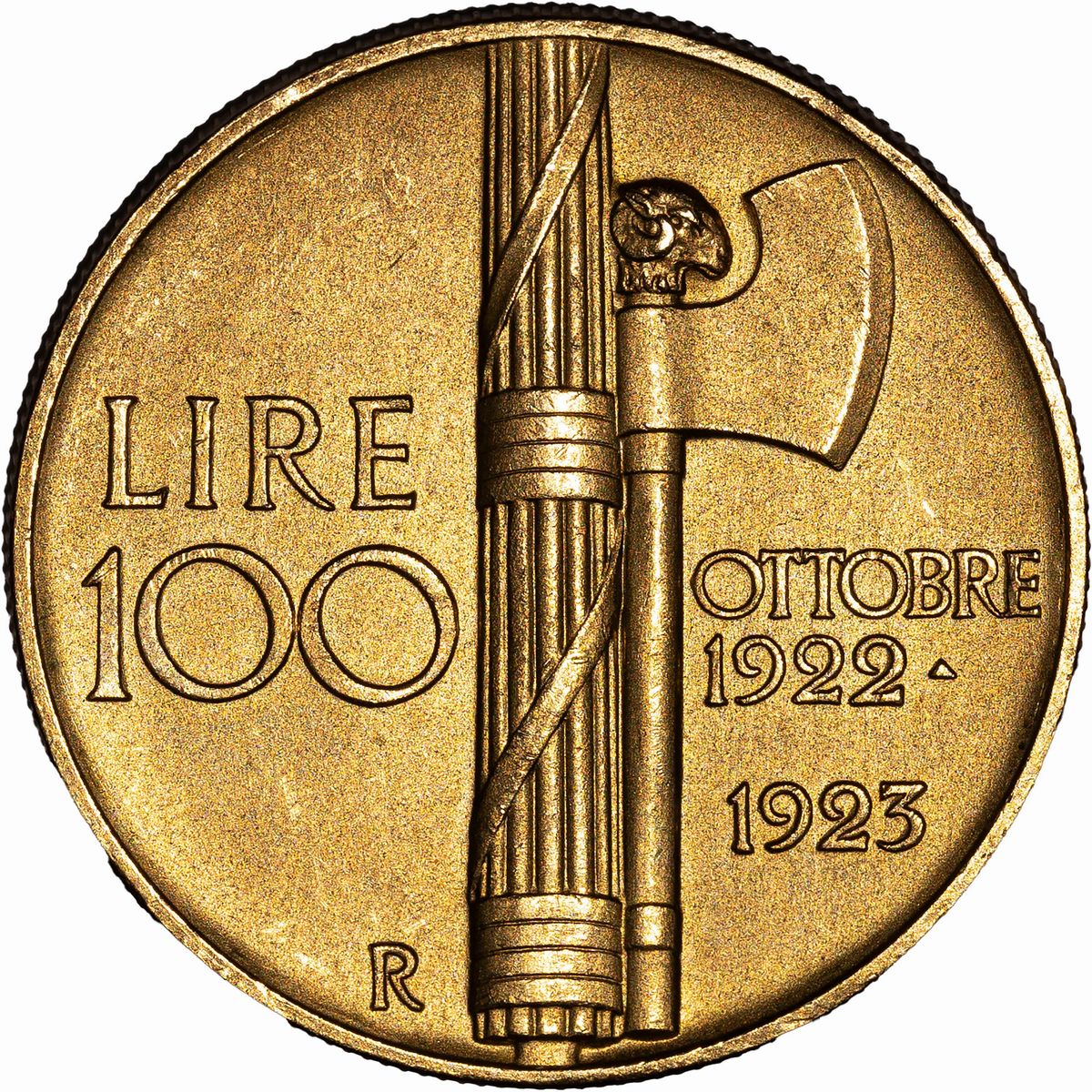 Regno D'italia, Vittorio Emanuele III, 1900-1946 - VITTORIO EMANUELE III, 100 Lire Fascio, 1923, ...