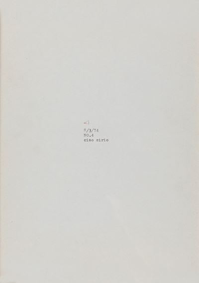 8/3/74 NO.4 ciao sirio, disegno a macchina da scrivere su carta