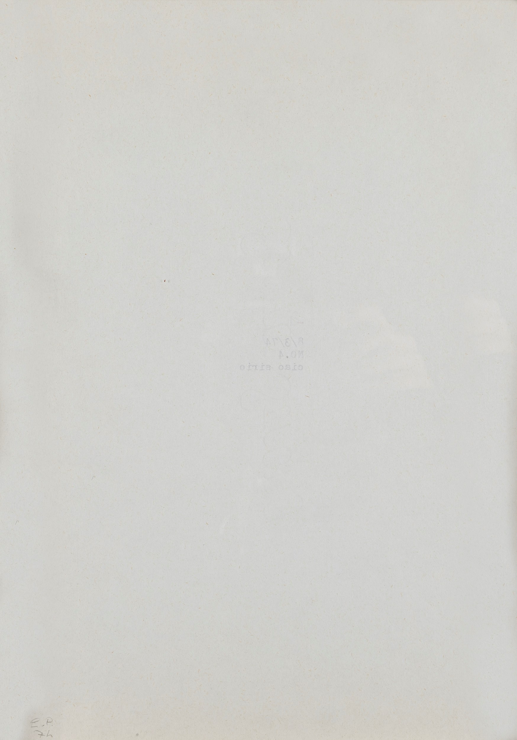 Emilio Prini - 8/3/74 NO.4 ciao sirio, disegno a macchina da scrivere su carta