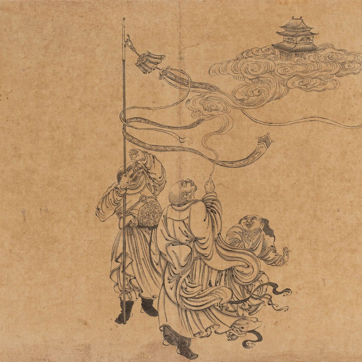 Dieci Stampe Raffiguranti Immortali, Putai, Letterati e Altri Personaggi, Cina Secolo XIX