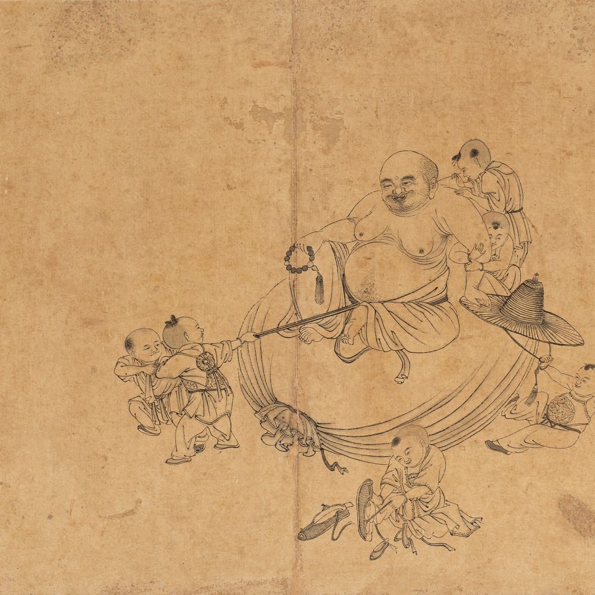 Dieci Stampe Raffiguranti Immortali, Putai, Letterati e Altri Personaggi, Cina Secolo XIX