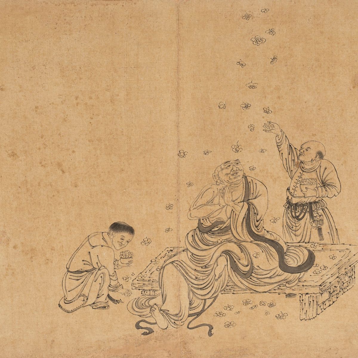 Dieci Stampe Raffiguranti Immortali, Putai, Letterati e Altri Personaggi, Cina Secolo XIX