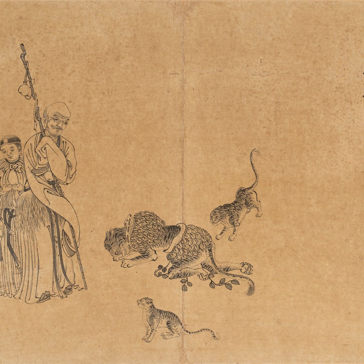 Dieci Stampe Raffiguranti Immortali, Putai, Letterati e Altri Personaggi, Cina Secolo XIX