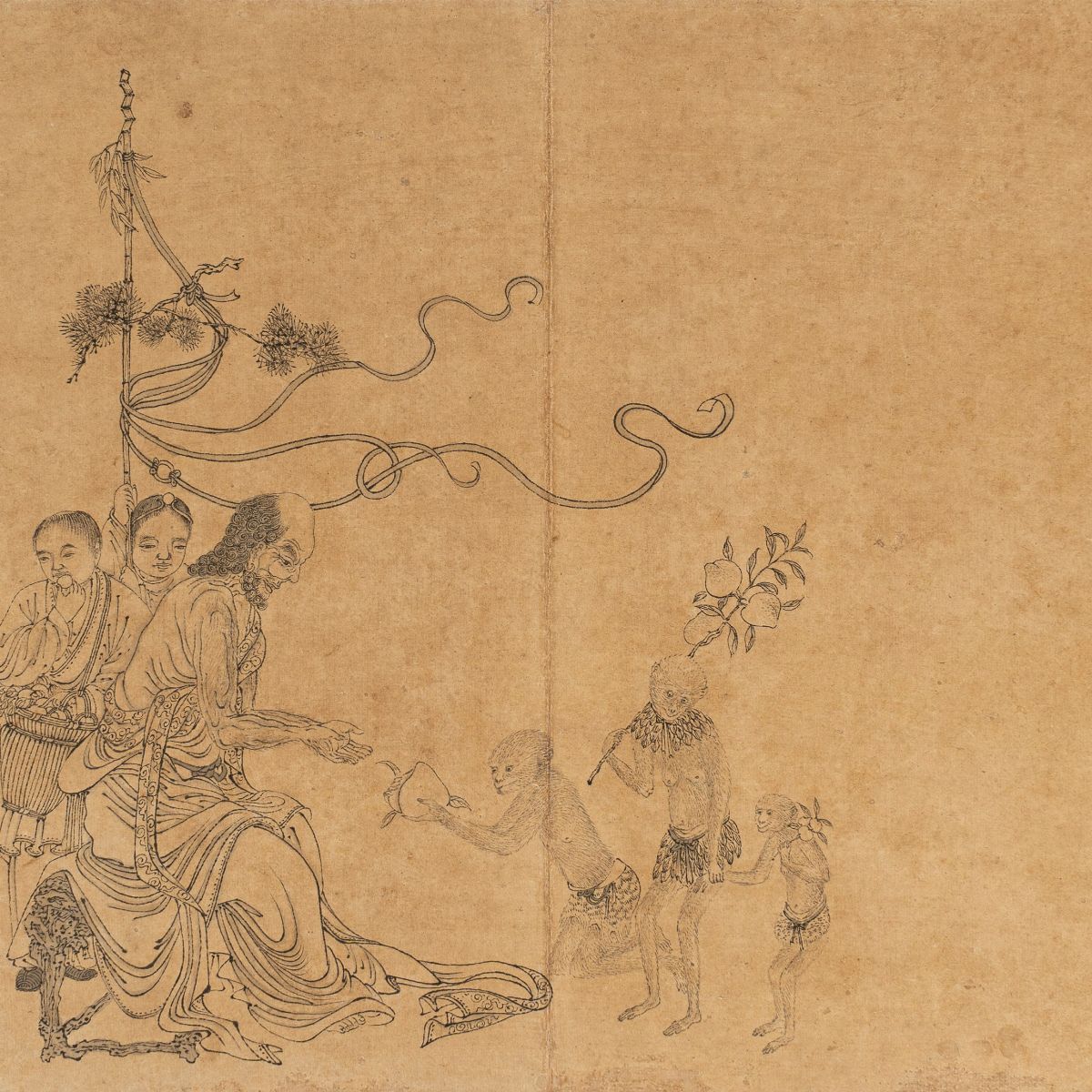 Dieci Stampe Raffiguranti Immortali, Putai, Letterati e Altri Personaggi, Cina Secolo XIX