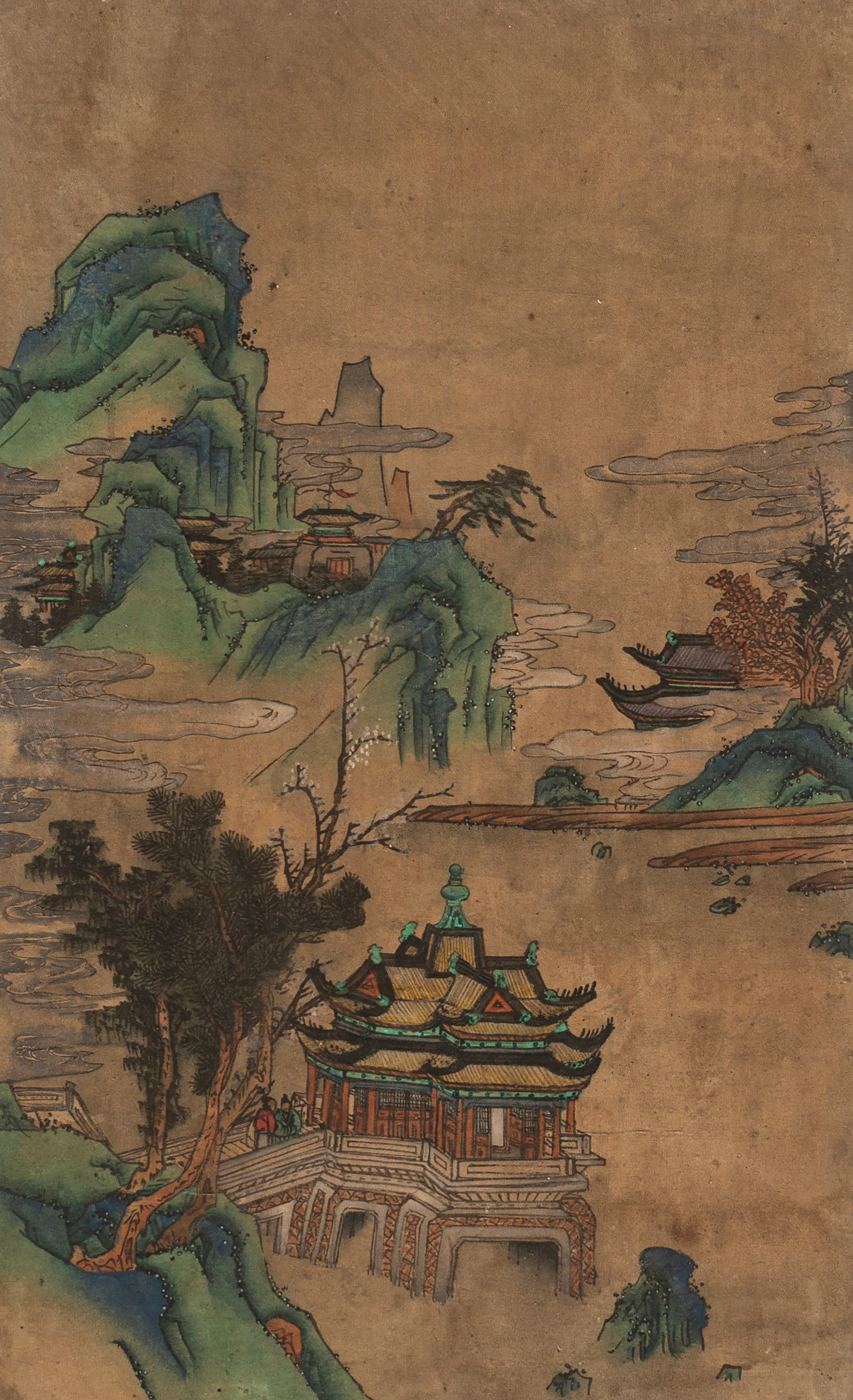 Due Stampe Raffiguranti Paesaggi con Castelli, Cina Secolo XIX