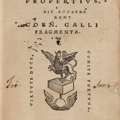 Catullo, Catullus Tibullus Propertius - Edizione lionese del 1531