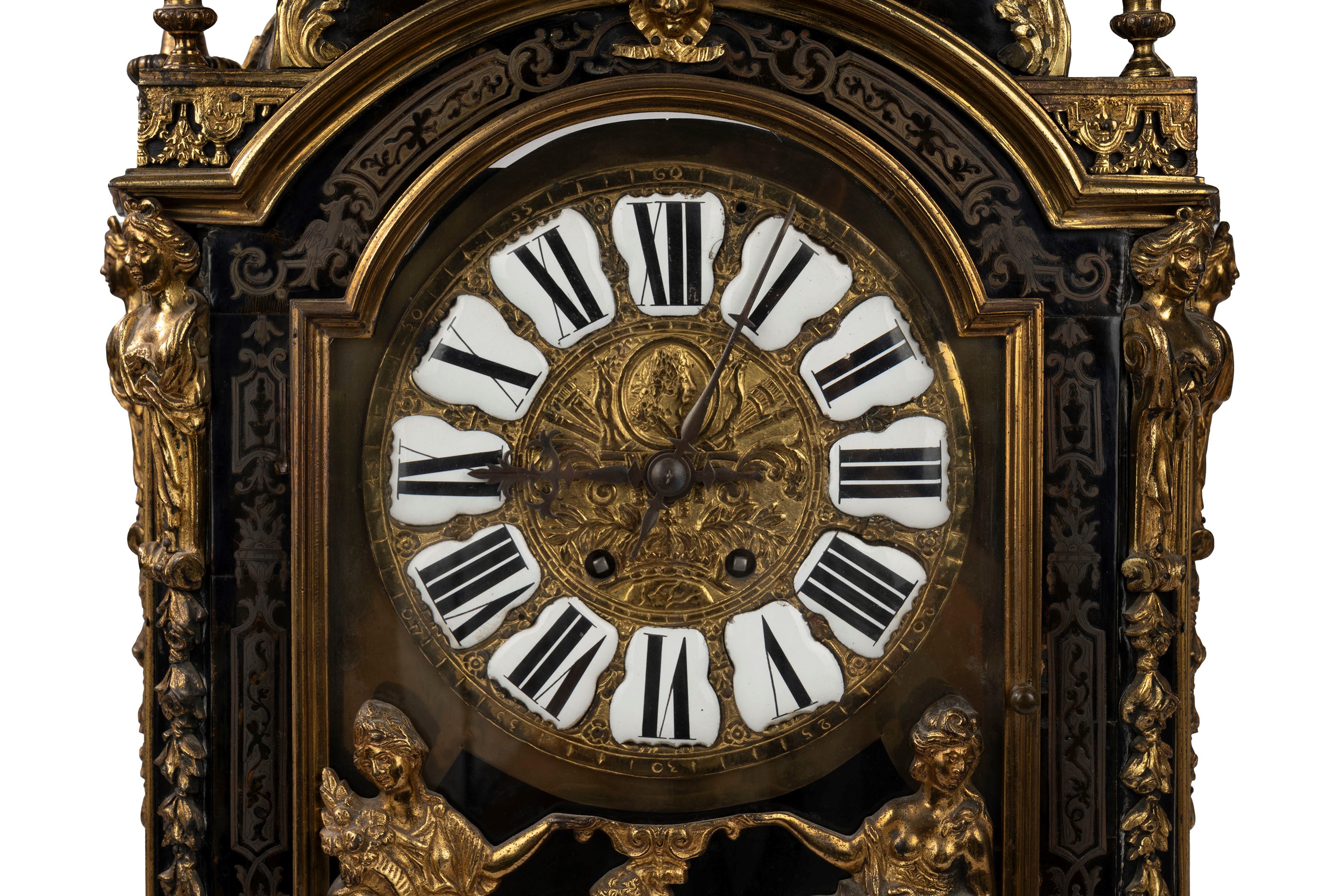 Pendola Cartel con Applicazioni in Bronzo Dorato, Napoleone III, Francia Secolo XIX