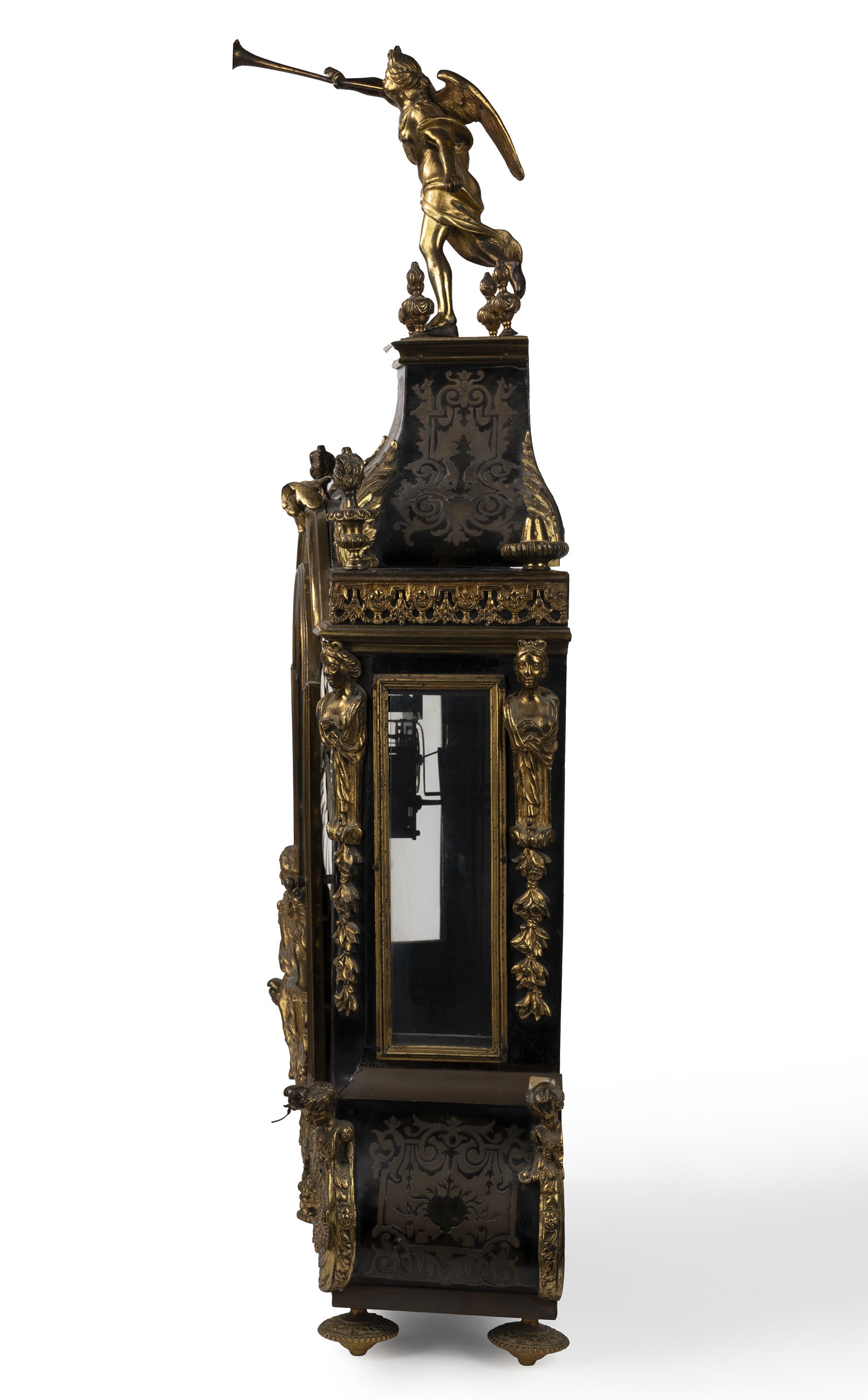Pendola Cartel con Applicazioni in Bronzo Dorato, Napoleone III, Francia Secolo XIX