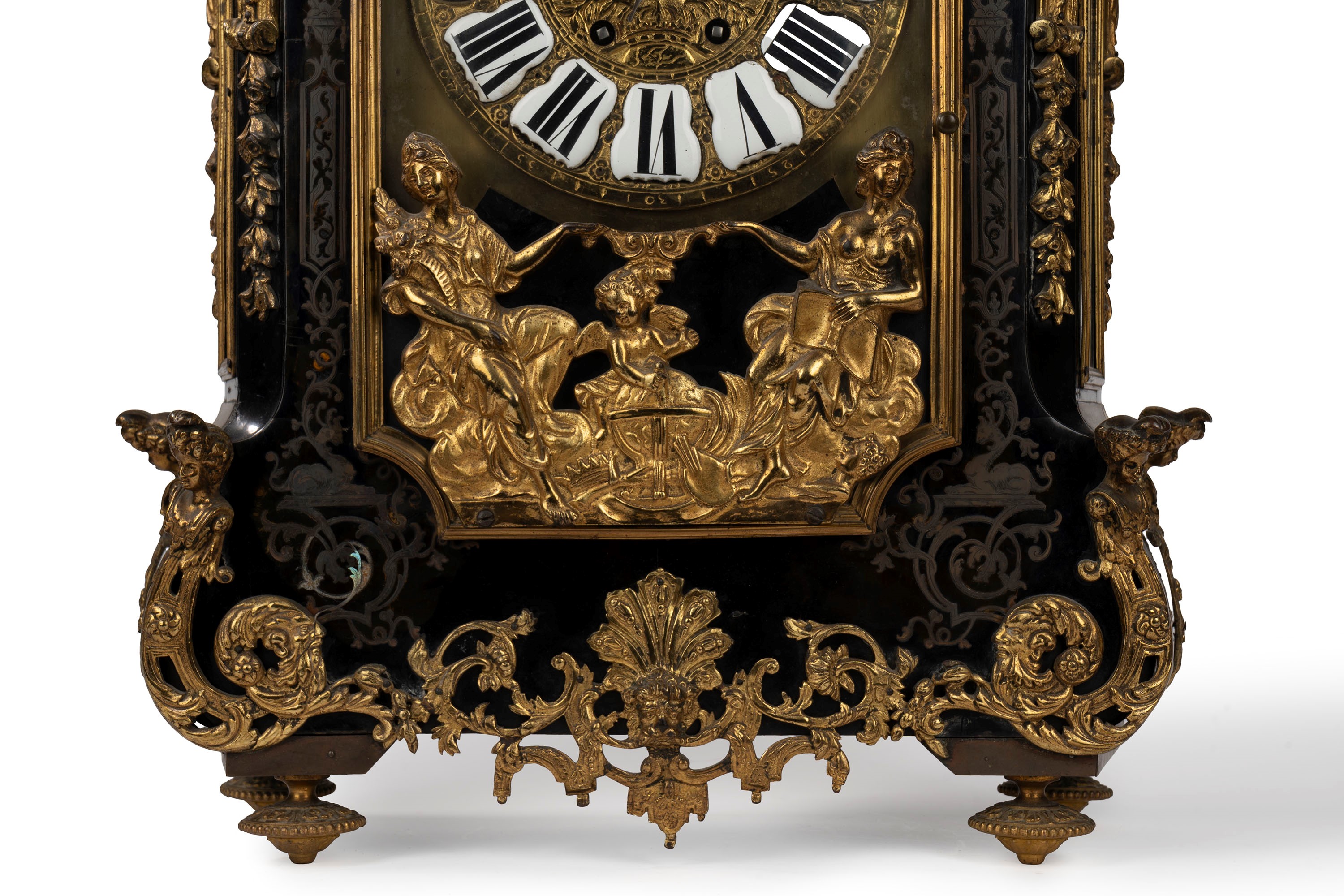 Pendola Cartel con Applicazioni in Bronzo Dorato, Napoleone III, Francia Secolo XIX