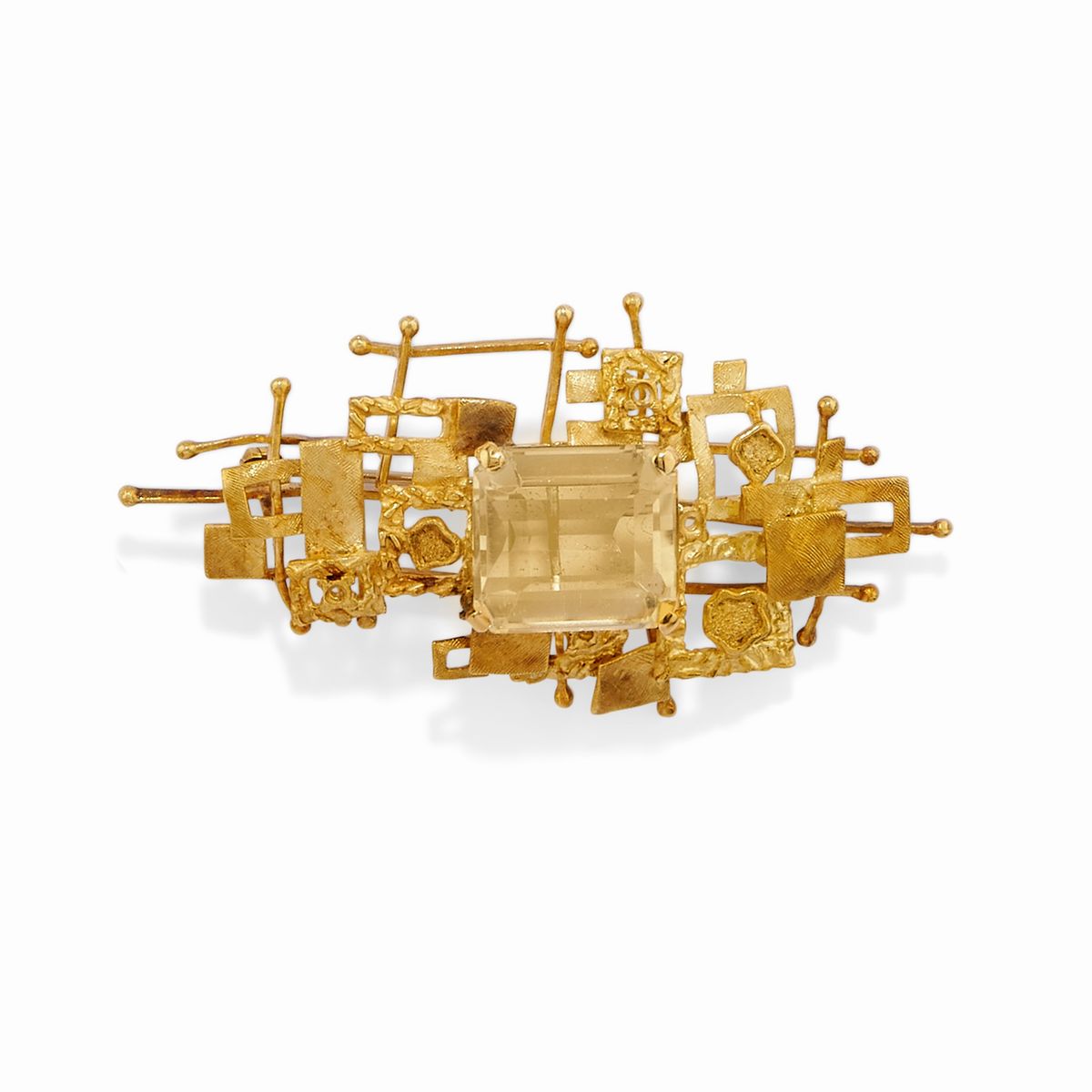 Demi parure in oro giallo 18k con quarzi gialli