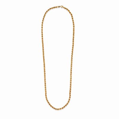 Collana in oro giallo 18k, peso 15,70 g, lunghezza 62,00 cm