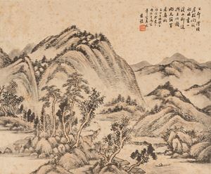  - Two prints depicting landscapes, China, 18th century