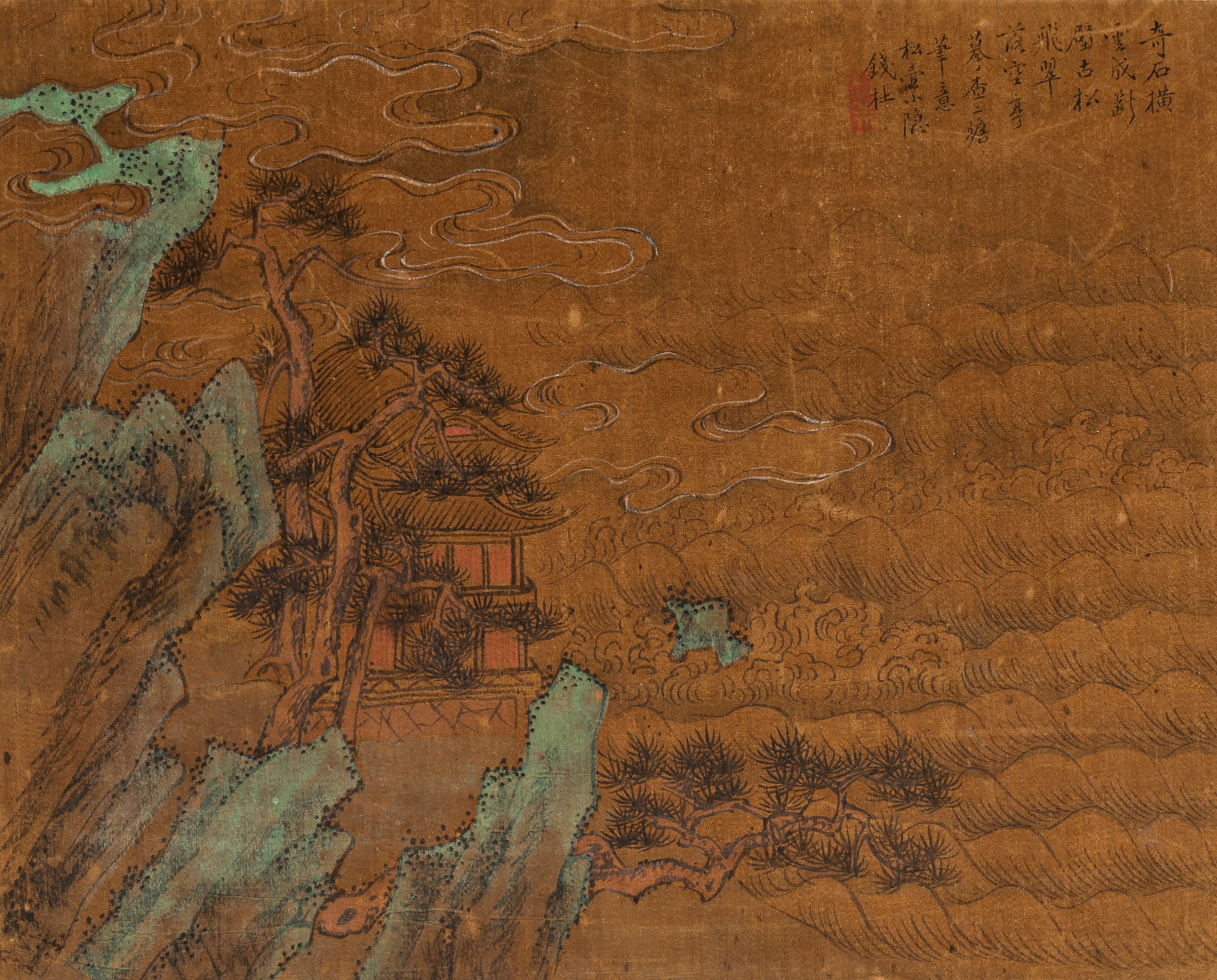 Painting on silk representing a landscape, China 19th century | Charms ...