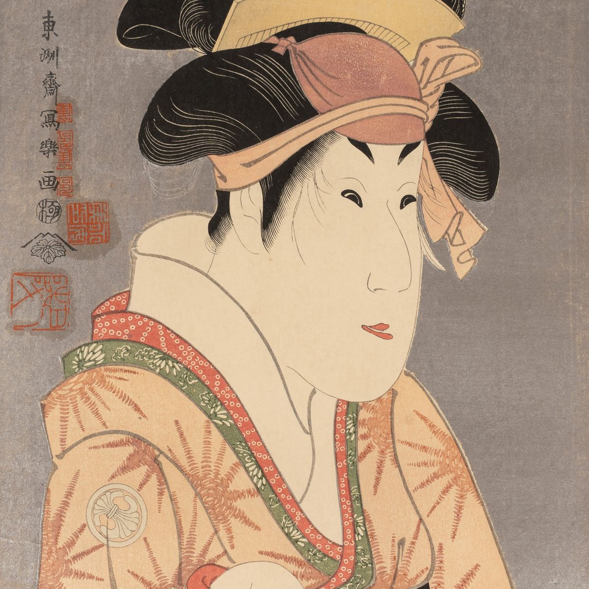 Sharaku - Cinque Xilografie Raffiguranti Maschere Teatrali, Giappone, Epoca Taisho