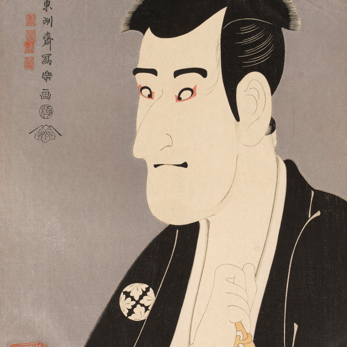 Sharaku - Cinque Xilografie Raffiguranti Maschere Teatrali, Giappone, Epoca Taisho