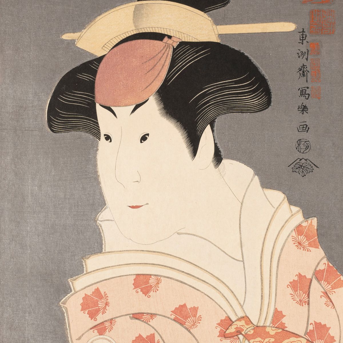 Sharaku - Cinque Xilografie Raffiguranti Maschere Teatrali, Giappone, Epoca Taisho