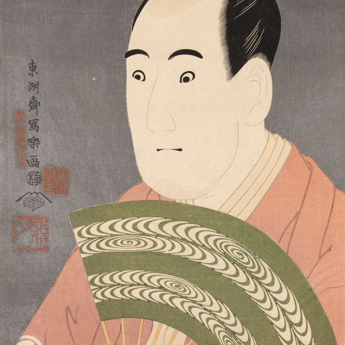 Sharaku - Cinque Xilografie Raffiguranti Maschere Teatrali, Giappone, Epoca Taisho