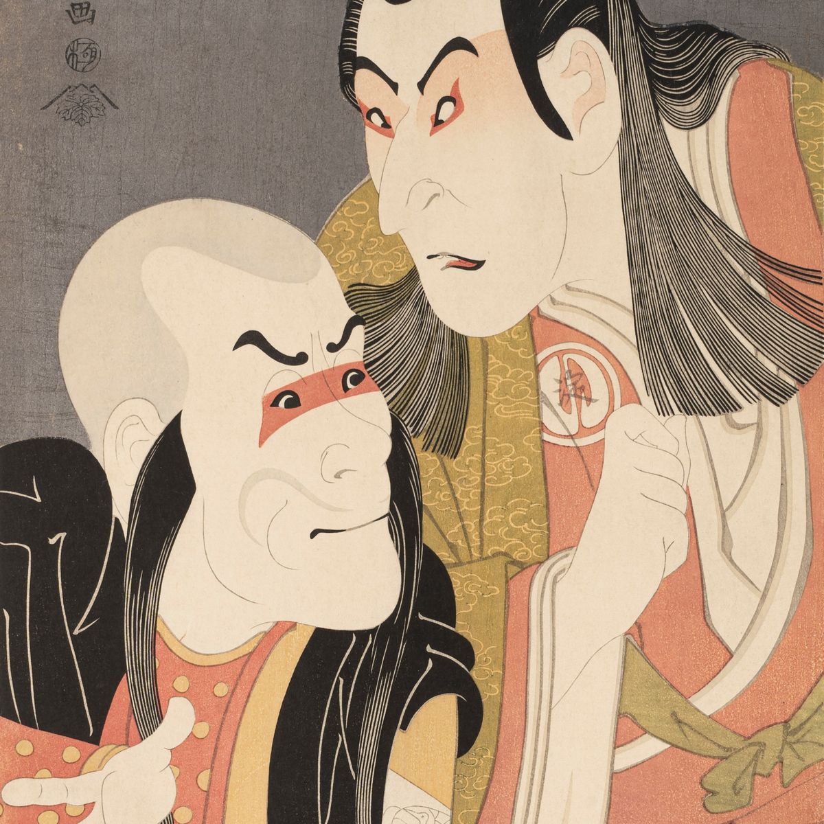 Sharaku - Cinque Xilografie Raffiguranti Maschere Teatrali, Giappone, Epoca Taisho