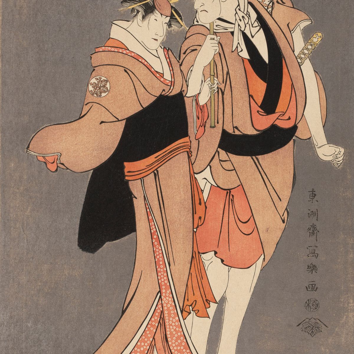 Sharaku - Sette Xilografie Raffiguranti Maschere Teatrali, Giappone, Epoca Taisho