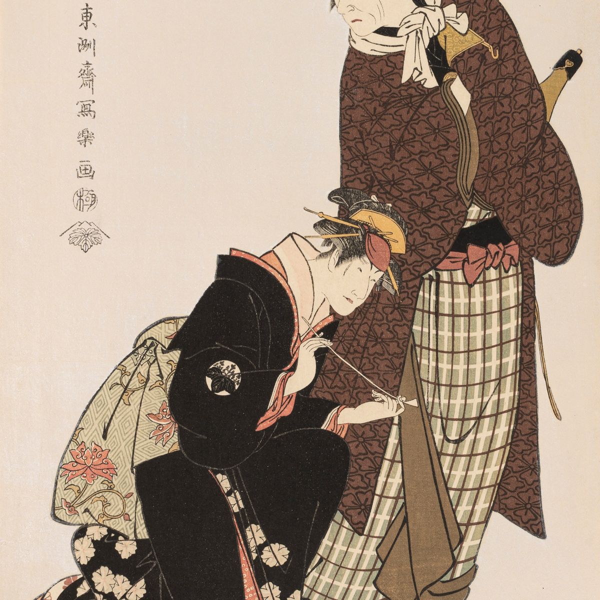 Sharaku - Sette Xilografie Raffiguranti Maschere Teatrali, Giappone, Epoca Taisho