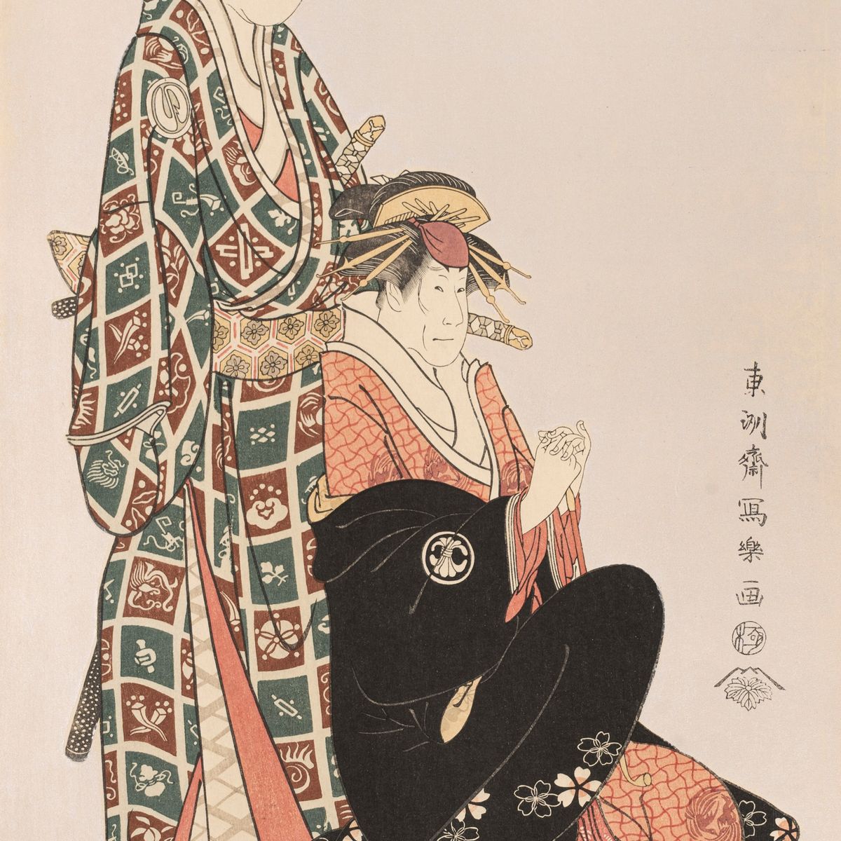 Sharaku - Sette Xilografie Raffiguranti Maschere Teatrali, Giappone, Epoca Taisho