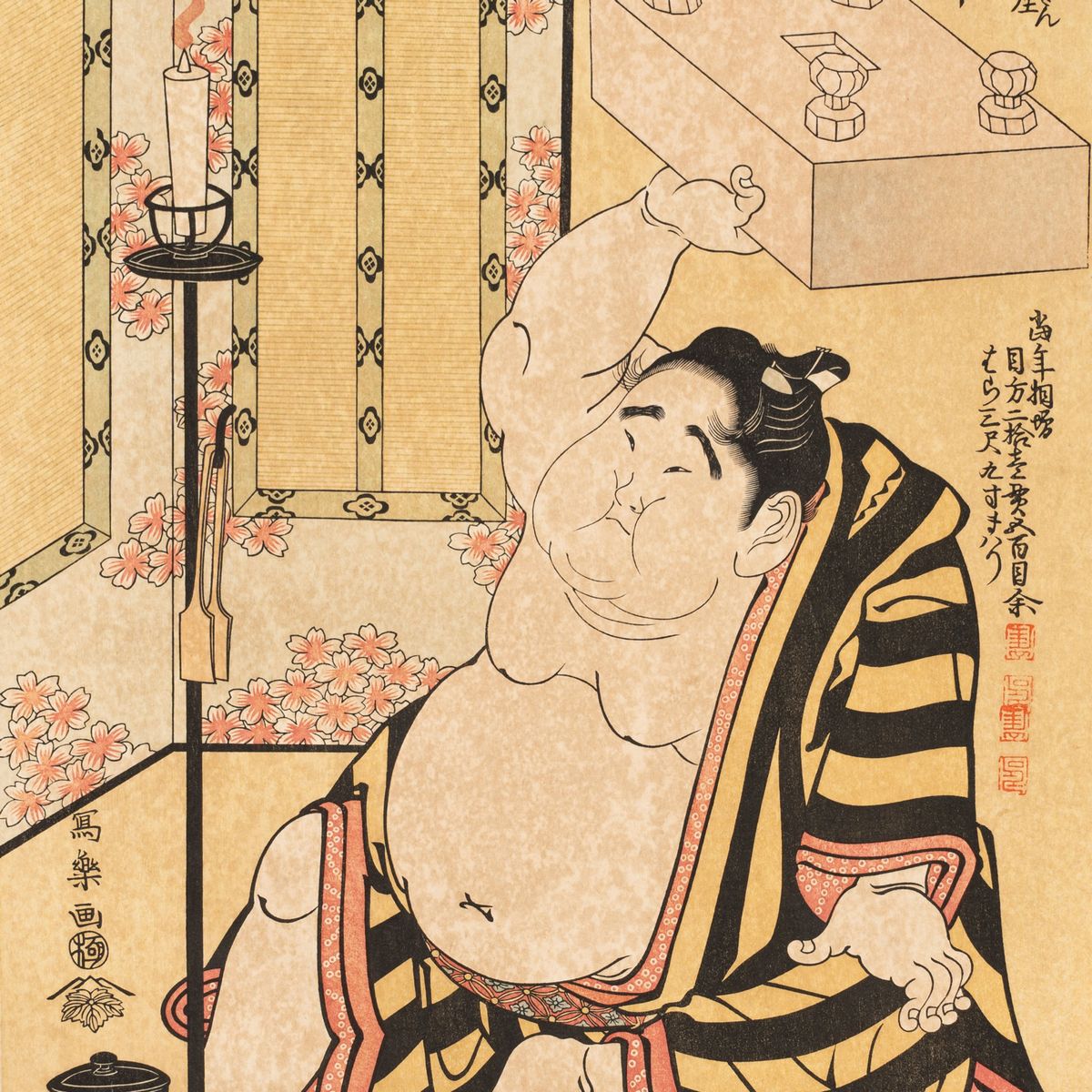 Sharaku - Quattro Xilografie Raffiguranti Lottatori di Sumo, Giappone, Epoca Taisho