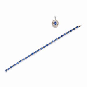  - Bracciale e pendente con zaffiri
